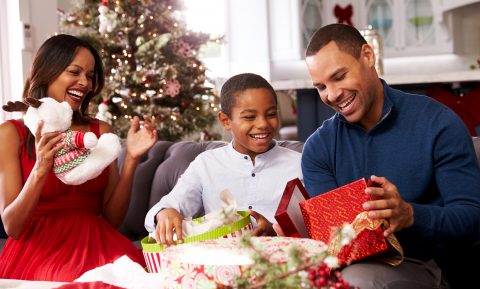 Family opening gifts