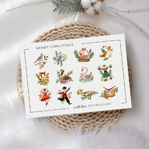 12 Days of Christmas Holiday Postcard