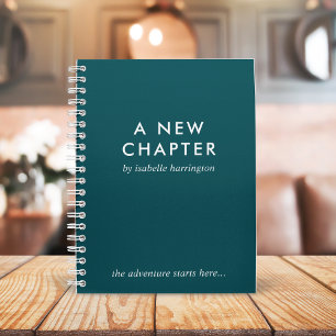 A New Chapter   Modern Teal Novel Style Journal