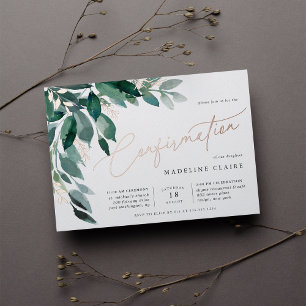 Abundant Foliage   Confirmation Foil Invitation