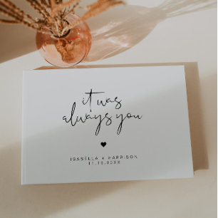 ADELLA Edgy Modern Minimalist White Wedding Guest Book