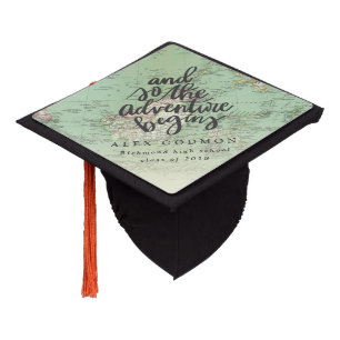 AND SO THE ADVENTURE BEGINS GRADUATION CAP TOPPER