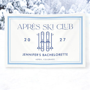 Apres Ski Club Winter Skiing Bachelorette Party Banner