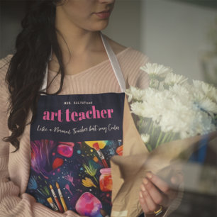 Art Teacher   Like a Normal Teacher Monogram Apron