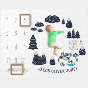 Baby Milestone Blanket   Adventure Awaits