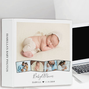 Baby Photo Collage Album Zigzag Picture Strip 3 Ring Binder