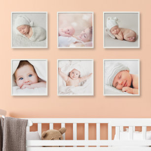 Babys First Year Photo Collage Wall Peel And Stick Photo Tile