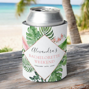 Bachelorette Weekend Party Tropical Palms Can Cooler