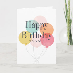 Balloon bunch happy birthday folded greeting card