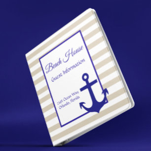 Beach Vacation House Rental Guide Instructions 3 Ring Binder