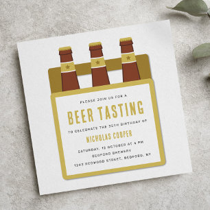 Beer Tasting Birthday Party Invitation Yellow