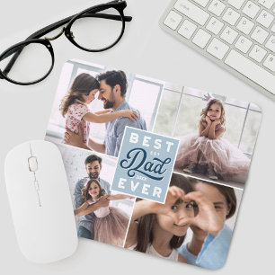 Best Dad Ever   Custom Four Photo Family Collage Mouse Pad