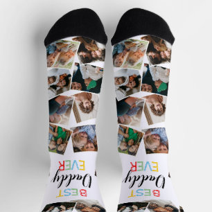 Best Daddy Ever Fun Photo Collage Socks