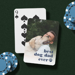 Best Dog Dad Ever   Father's Day Photo Poker Cards