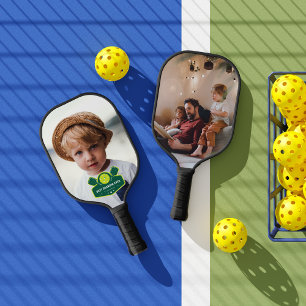 Best Grandpa Ever   Custom 2 Photo Pickleball Paddle