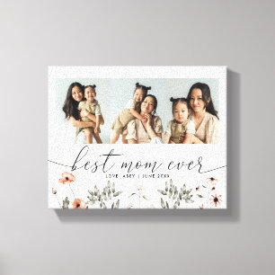 Best Mom Ever   Multi Photo Mother's Day Keepsake Canvas Print