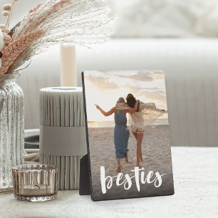 Besties   Best Friend Script Overlay Photo Plaque