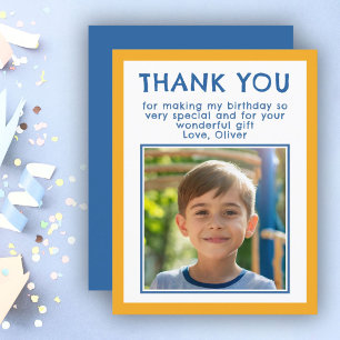 Birthday Thank you Kids Photo Card