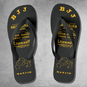 BJJ Train Smart Fight Hard Jiu Jitsu Flip Flops