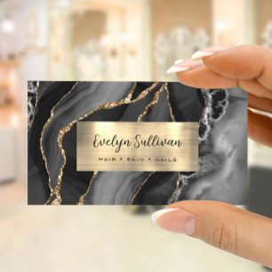 Black Gold Agate Business Card