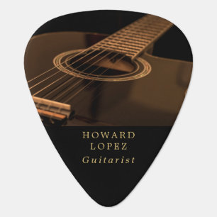 Black Guitar, Guitarist, Musician, Personalized Guitar Pick