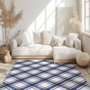 Blue and White Area Rug