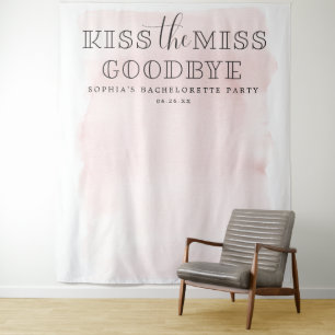 Blush Bachelorette Party Backdrop Kiss The Miss