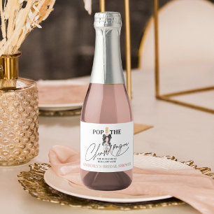 Blush Sparkling Wine Bridal Shower Mini Sparkling  Sparkling Wine Label