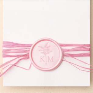 Boho Beach Palm Tree Monogram Wax Seal Sticker