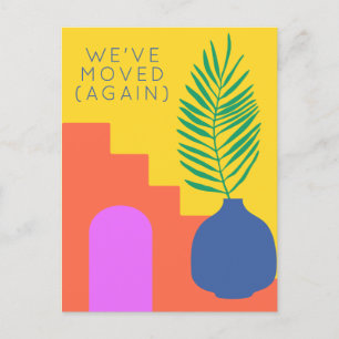 Boho Botanical We've Moved Again New Address Postcard