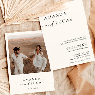 Boho Photo Wedding Invite   Modern Minimalist