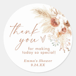 Boho Thank You Favor Sticker