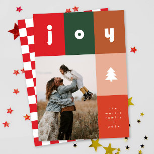 Bold Grid with Joy Text Holiday Card