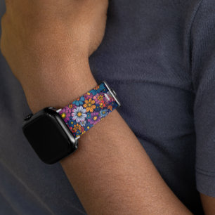 Bold Retro 70s flower floral  Apple Watch Band