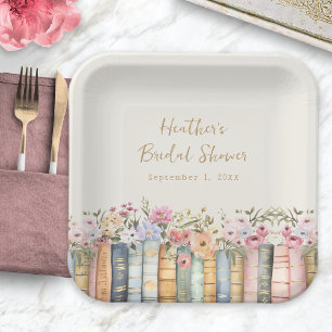 Book Theme Bridal Paper Plates