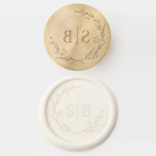 Botanical Wreath Monogram Wax Seal Stamp