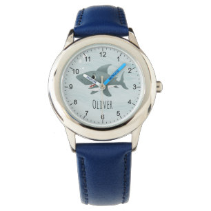 Boys Cute Blue Ocean Shark Kids Watch