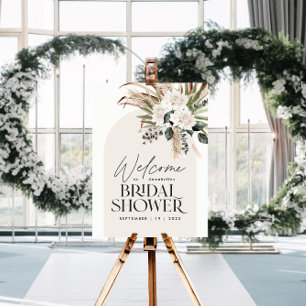 Bridal shower pampas grass modern boho elegant foam board