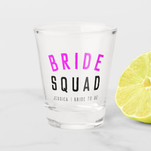 Bride Squad   Hot Pink Bachelorette Bridesmaid Shot Glass