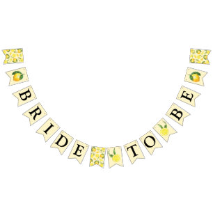 Bride To Be Lemon Bridal Shower Bunting Banner