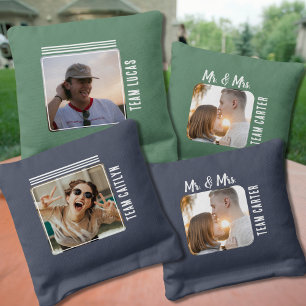 Bride vs. Groom Wedding Teams Cornhole Bags