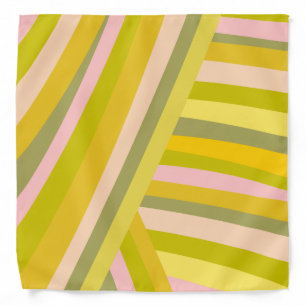 Bright Modern Citrus Stripes Pattern Bandana