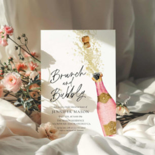 Brunch and Bubbly Champagne Bridal Shower Invitati Invitation