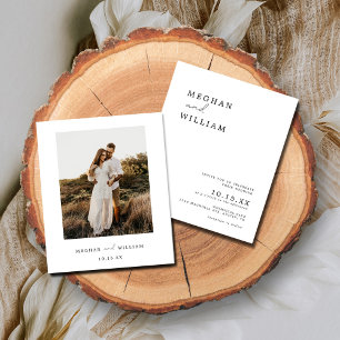 Budget Modern Photo Boho Wedding Invitation