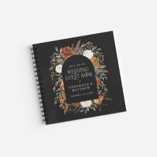 Budget Terracotta floral wedding guest book rustic