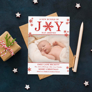 Bundle Of Joy Christmas Birth Announcement