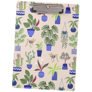 Cactus Pattern Blush Pink Clipboard