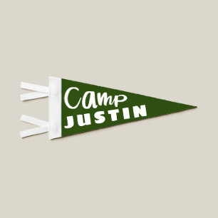 Camp Personalized Kids Pennant Flag