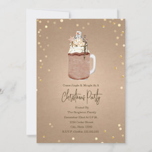 Chocolate Mason Jar Milkshake Christmas Party Invitation