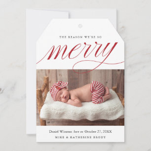 Christmas Birth Announcement, Newborn Holiday Card